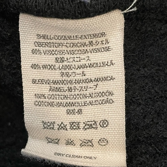 Free People Black Gray Drippy Wool Jacket Hoodie Sweatshirt Coat Asymmetrical XS - Picture 9 of 10